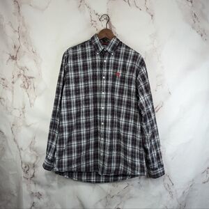 Cinch Shirt Mens Small Black Button Down Plaid Western Embroidered Red Long